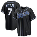 KC.Royals #7 Bobby Witt Jr. Player Black Carbon Fashion Home Game Edoa Stitched Jerseys