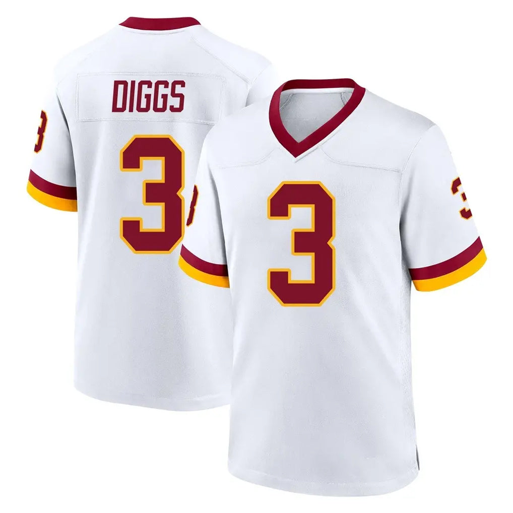 W.Commanders #3 Stefon Diggs Player White Home Game Edoa Stitched Jerseys