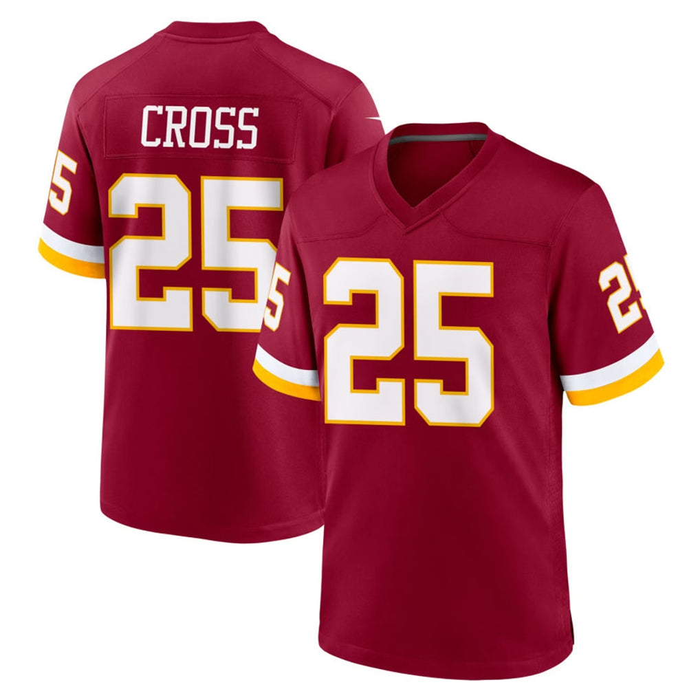 W.Commanders #25 Nick Cross Player Burgundy Game Home Edoa Stitched Jerseys