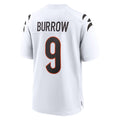 C.Bengals #9 Joe Burrow Player White Home Game Edoa Stitched Jerseys