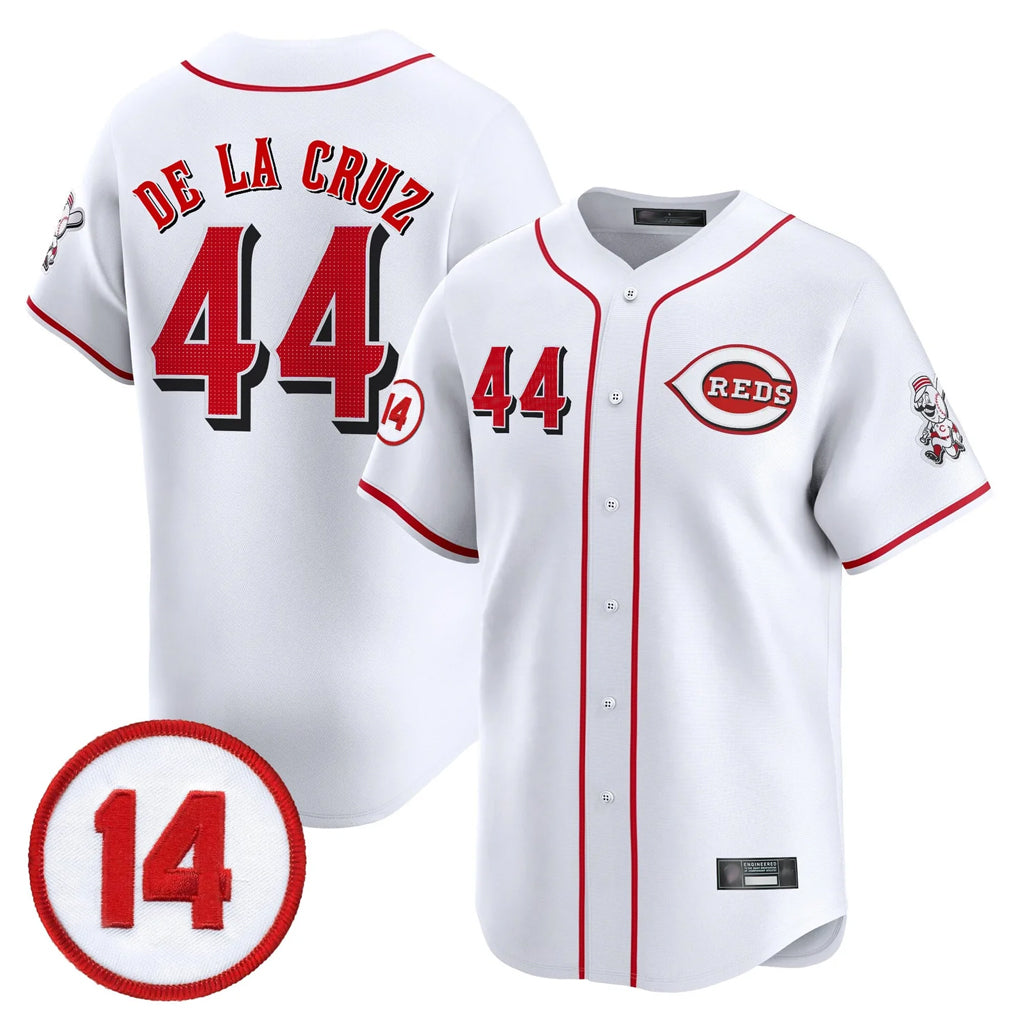 C.Reds #44 Elly De La Cruz Player White Vapor Premier Limited Home Edoa Stitched Jerseys