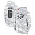 P.Eagles #6 DeVonta Smith Player Arctic Camo Salute to Service Pullover Hoodies Limited Game Edoa Stitched Jerseys