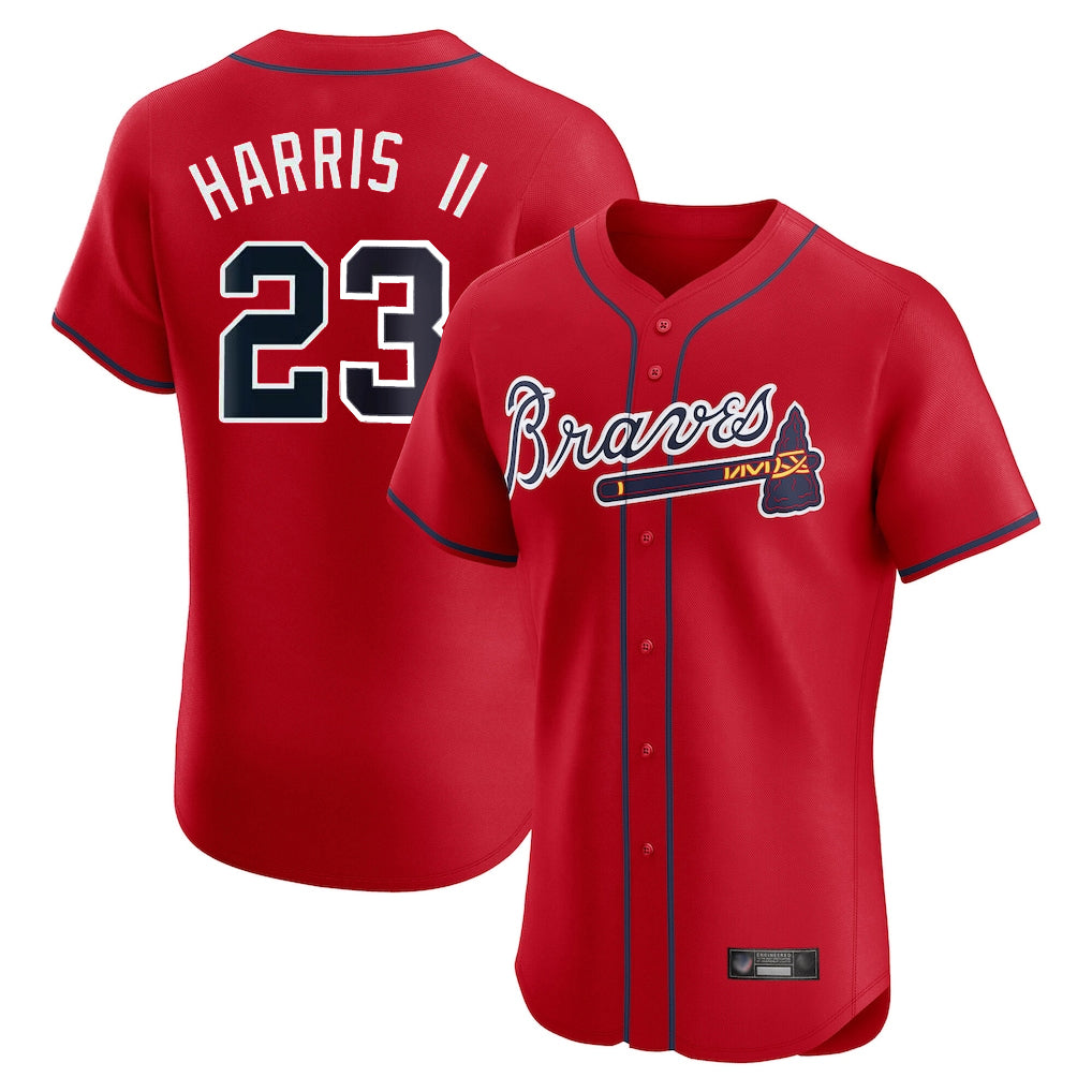 A.Braves #23 Michael Harris II Player Red Limited Elite Home Game Edoa Stitched Jerseys
