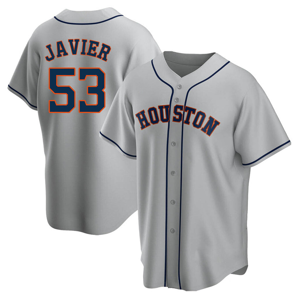 H.Astros #53 Cristian Javier Player Gray Home Game Edoa Stitched Jerseys