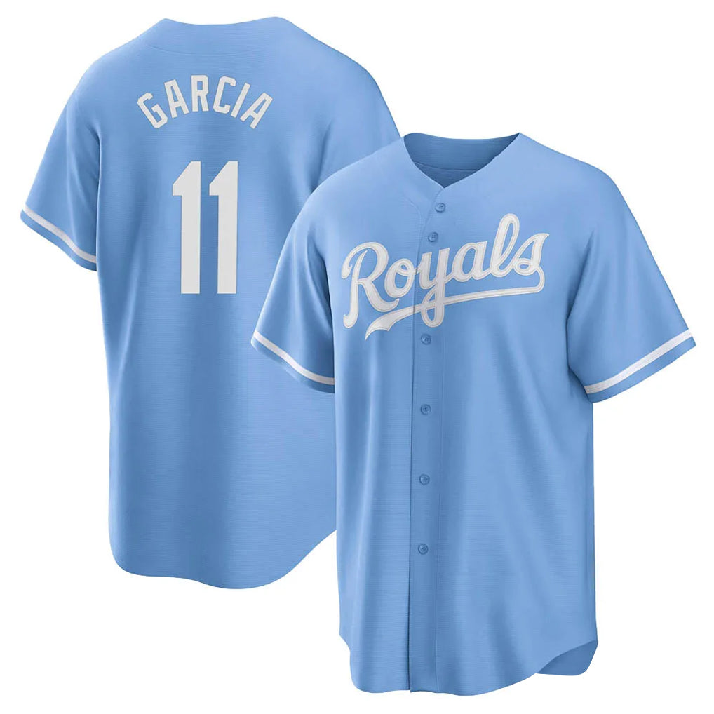 KC.Royals #11 Maikel Garcia Player Light Blue Home Game Edoa Stitched Jerseys