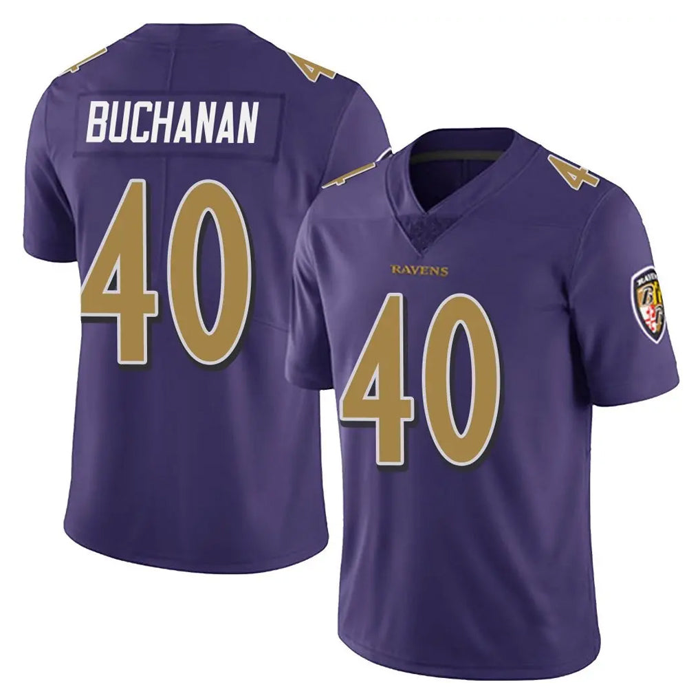 B.Ravens #40 Teddye Buchanan Player Purple Color Rush Vapor Untouchable Limited Home Game Edoa Stitched Jerseys