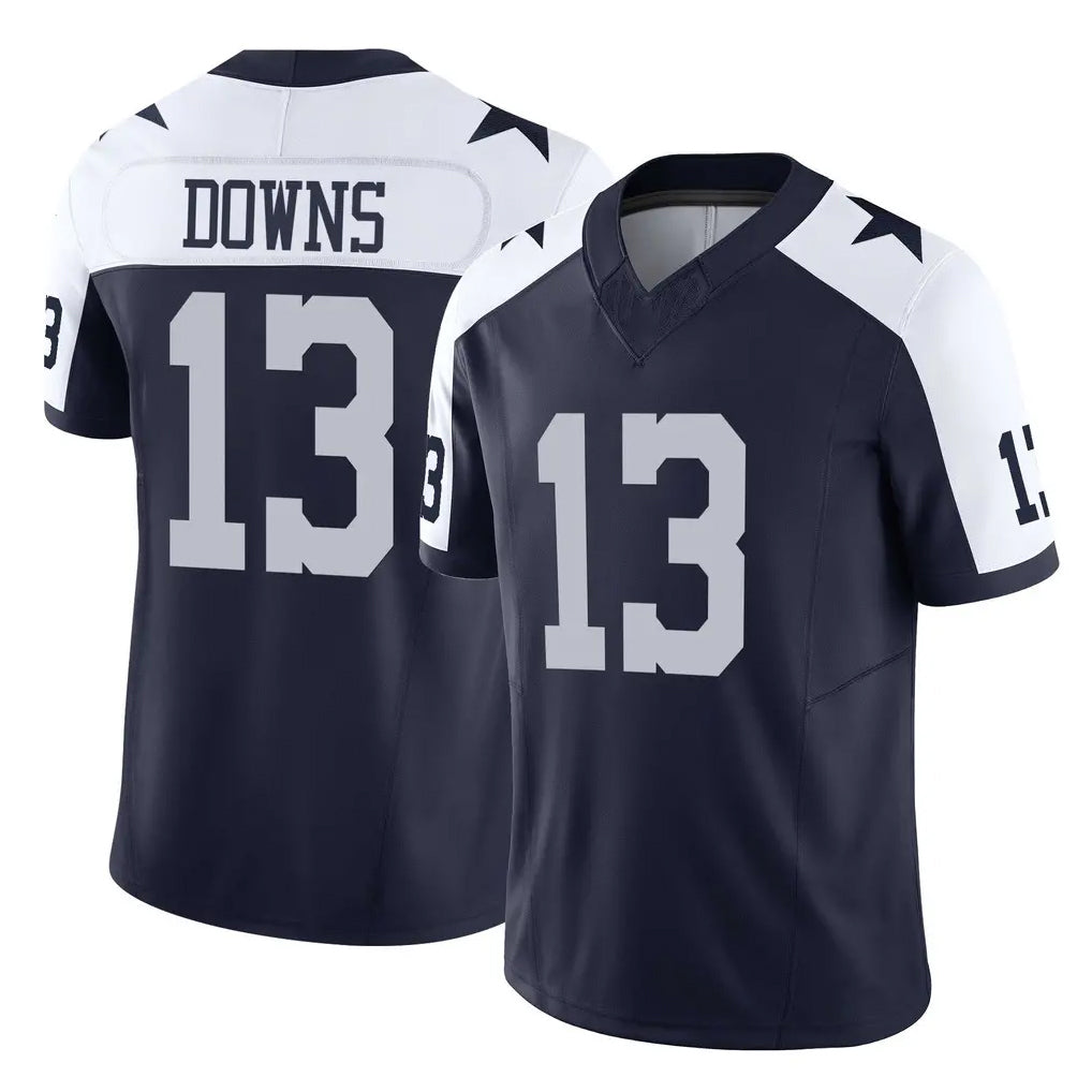 D.Cowboys #13 Caleb Downs Player Navy-White Limited Alternate Vapor F.U.S.E. Home Game Edoa Stitched Jerseys