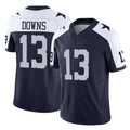 D.Cowboys #13 Caleb Downs Player Navy-White Limited Alternate Vapor F.U.S.E. Home Game Edoa Stitched Jerseys