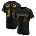 C.Rockies #17 Todd Helton Player Black Snake Skin City Limited Elite Home Edoa Stitched Jerseys