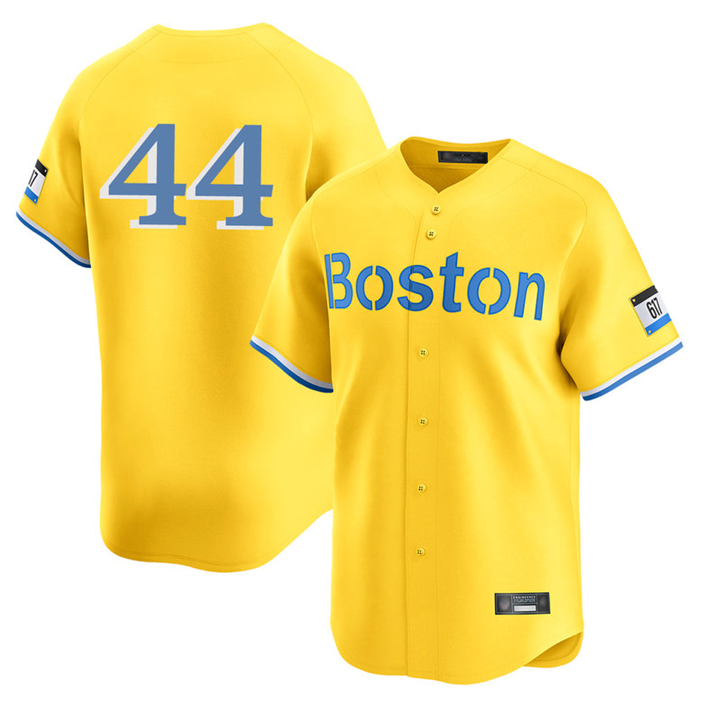 B.Red Sox #44 Aroldis Chapman Player Yellow Limited Home Game Edoa Stitched Jerseys