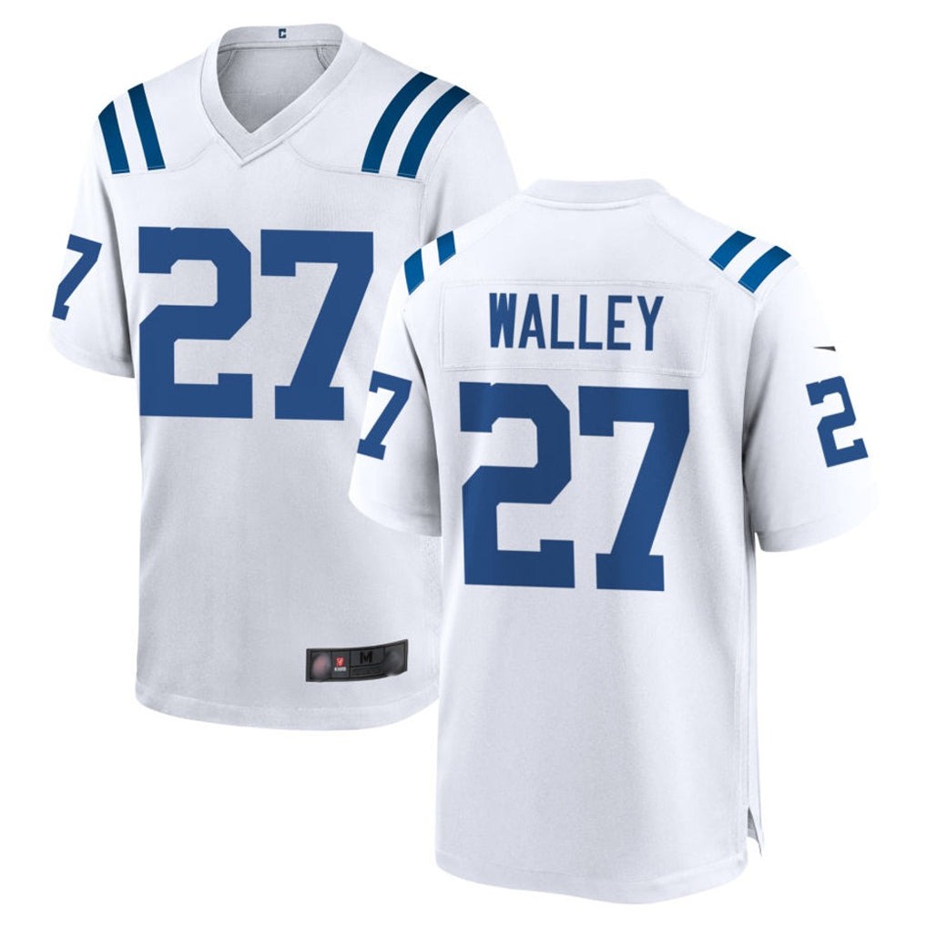 IN.Colts #27 Justin Walley Player White Home Game Edoa Stitched Jerseys