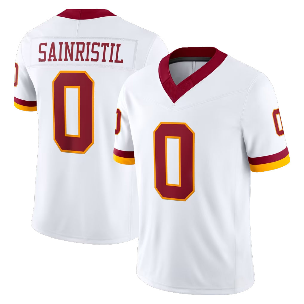 W.Commanders #0 Mike Sainristil Player White Limited Vapor F.U.S.E. Home Game Edoa Stitched Jerseys