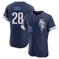 KC.Royals #28 Kyle Isbel Player Navy City Connect Limited Elite Home Edoa Stitched Jerseys