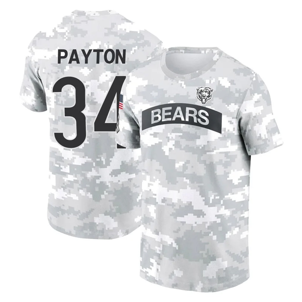 C.Bears #34 Walter Payton Player Arctic Camo Salute to Service Performance T-Shirt Limited Edoa Stitched Jerseys