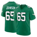 P.Eagles #65 Lane Johnson Player Green Kelly Alternate Home Game Edoa Stitched Jerseys