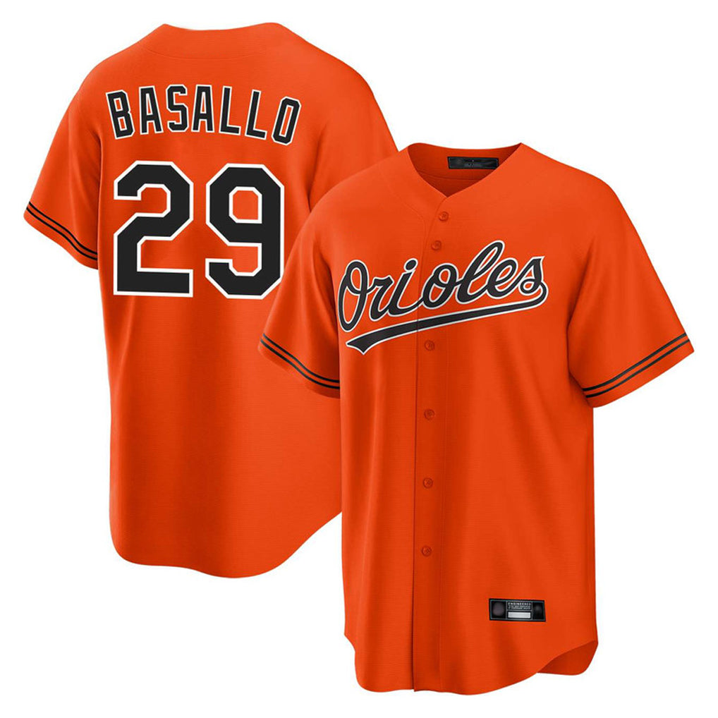 B.Orioles #29 Samuel Basallo Player Orange Home Game Edoa Stitched Jerseys