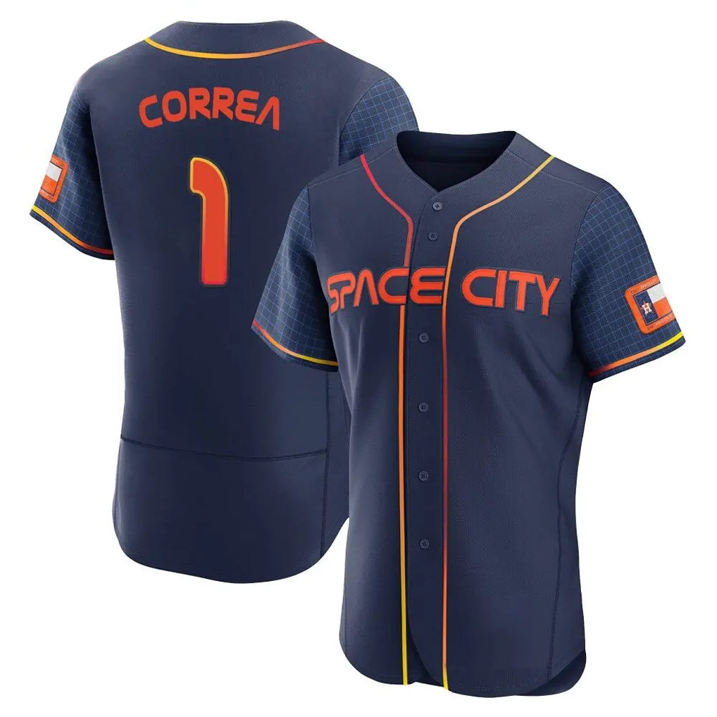 H.Astros #1 Carlos Correa Player Navy City Connect Limited Elite Home Edoa Stitched Jerseys