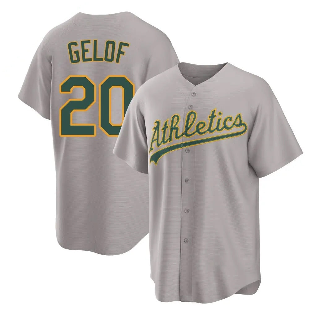 Athletics #20 Zack Gelof Player Gray Home Game Edoa Stitched Jerseys