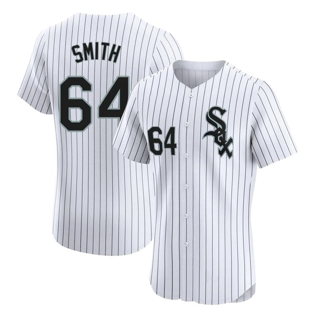 C.White Sox #64 Shane Smith Player White Stripe Limited Elite Home Edoa Stitched Jerseys
