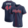 A.Braves #44 Hank Aaron Player Navy Limited Elite Home Game Edoa Stitched Jerseys