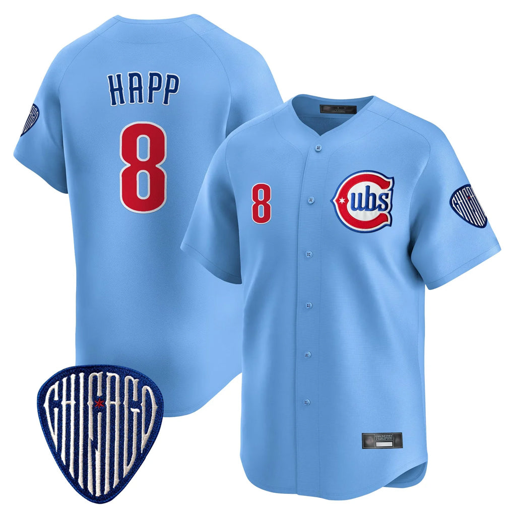 C.Cubs #8 Ian Happ Player Blue Vapor Premier Limited Home Edoa Stitched Jerseys
