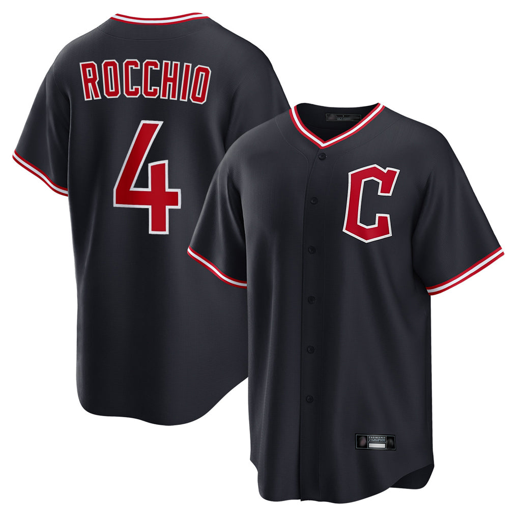 C.Guardians #4 Brayan Rocchio Player Navy Home Game Edoa Stitched Jerseys
