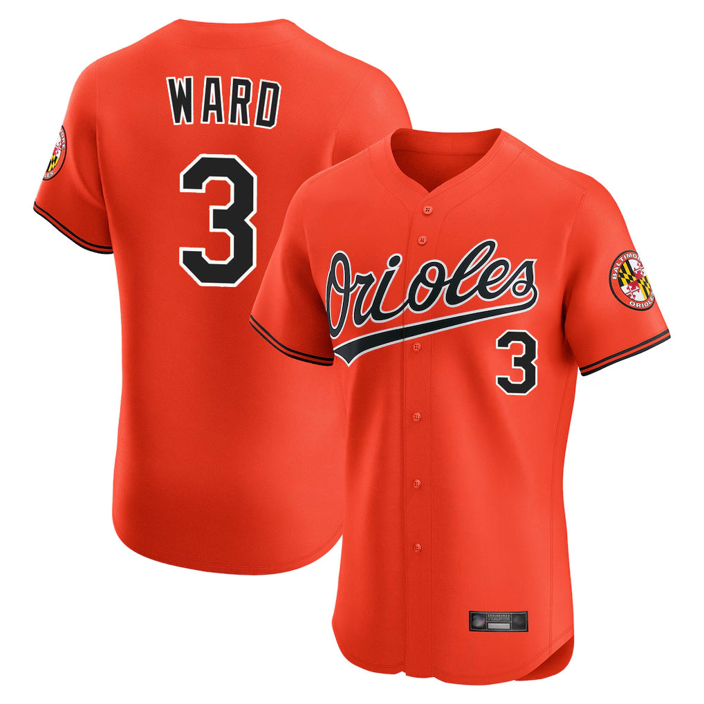 B.Orioles #3 Taylor Ward Player Orange Limited Elite Home Game Edoa Stitched Jerseys