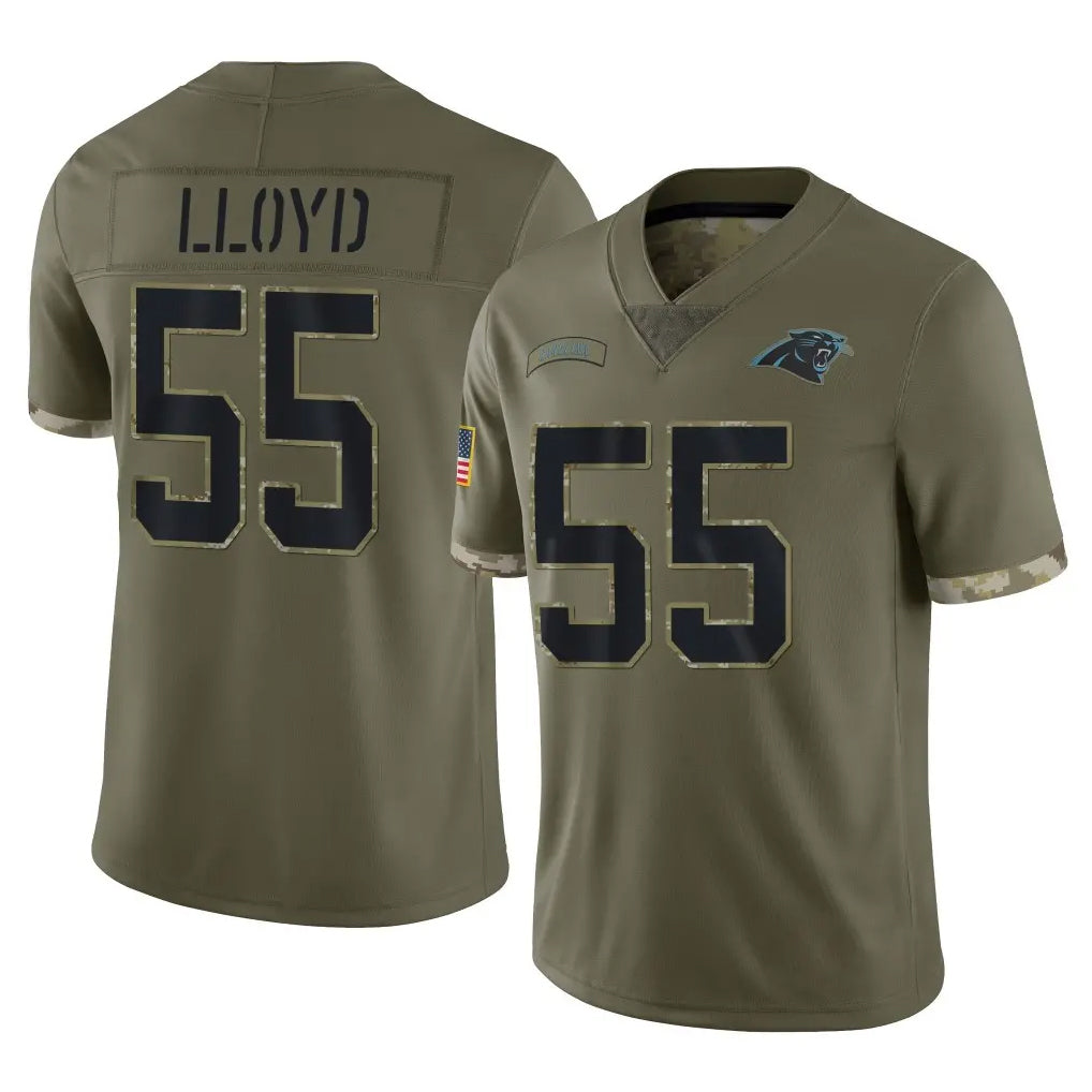 C.Panthers #55 Devin Lloyd Player Olive Salute to Service Game Edoa Stitched Jerseys