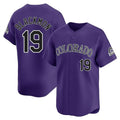 C.Rockies #19 Charlie Blackmon Player Purple Limited Home Edoa Stitched Jerseys