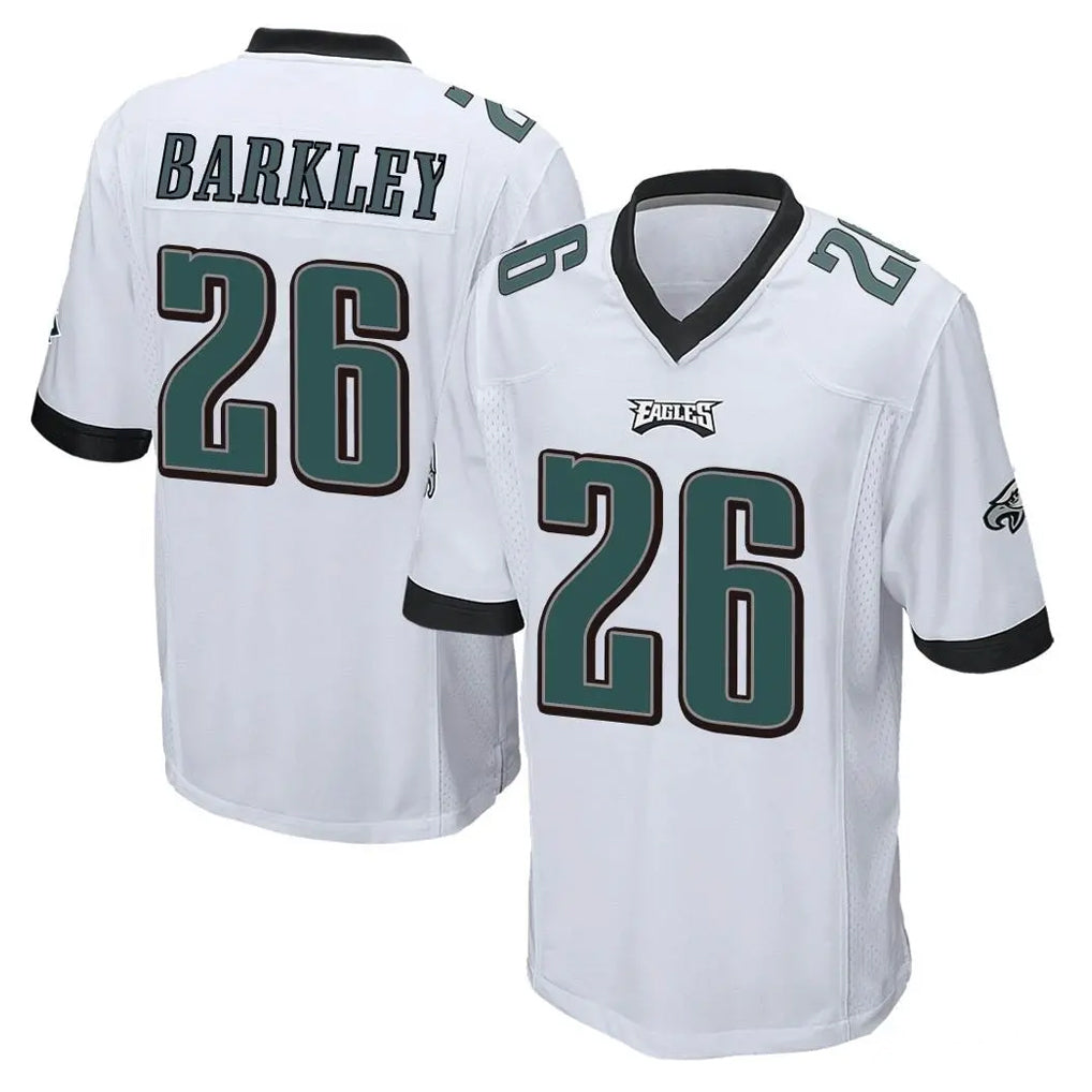 P.Eagles #26 Saquon Barkley Player White Home Game Edoa Stitched Jerseys