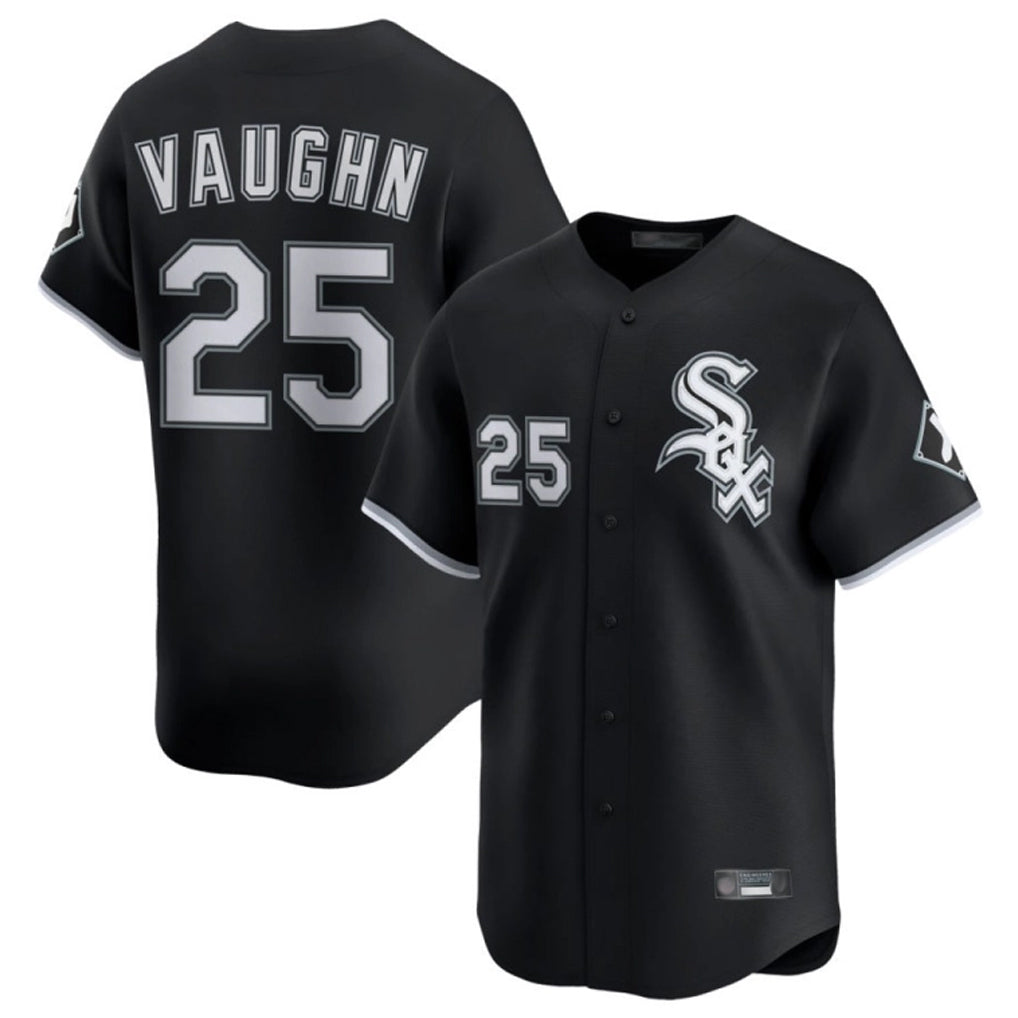 C.White Sox #25 Andrew Vaughn Player Black Limited Home Edoa Stitched Jerseys