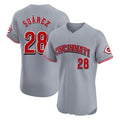 C.Reds #28 Eugenio Su¨¢rez Player Gray Limited Elite Home Edoa Stitched Jerseys