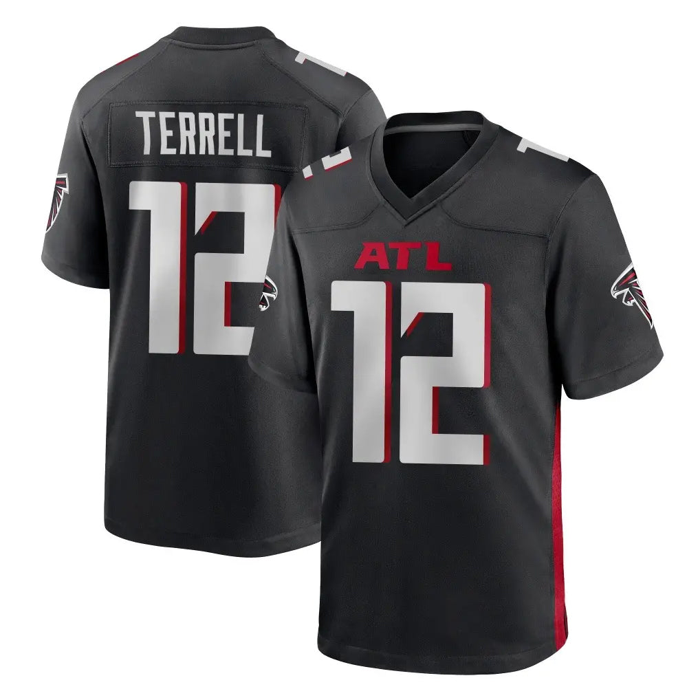 A.Falcons #12 Avieon Terrell Player Black Home Game Edoa Stitched Jerseys