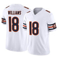 C.Bears #18 Caleb Williams Player White Vapor F.U.S.E. Limited Home Game Edoa Stitched Jerseys