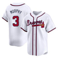 A.Braves #3 Dale Murphy Player White Limited Home Game Edoa Stitched Jerseys