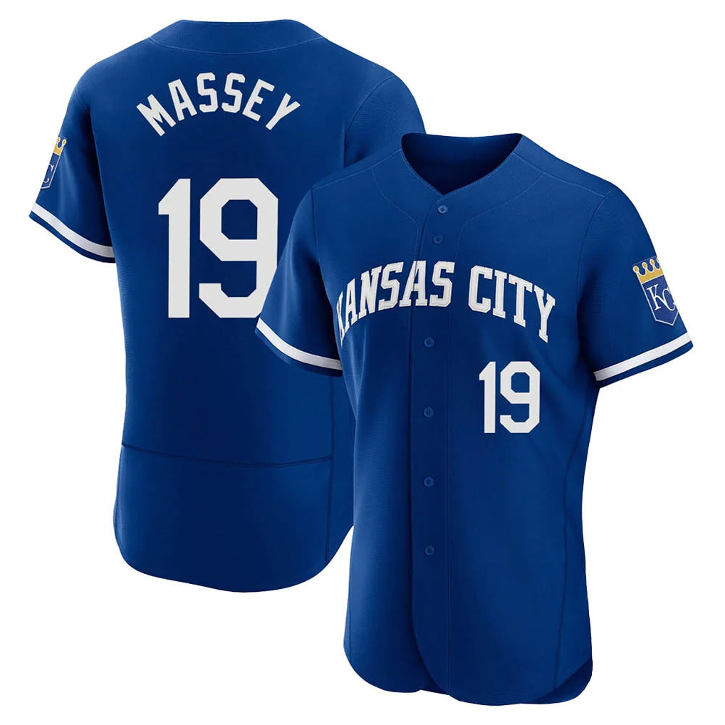 KC.Royals #19 Michael Massey Player Royal City Connect Limited Elite Home Game Edoa Stitched Jerseys