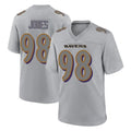 B.Ravens #98 Travis Jones Player Gray Color Rush Vapor Untouchable Game Edoa Stitched Jerseys