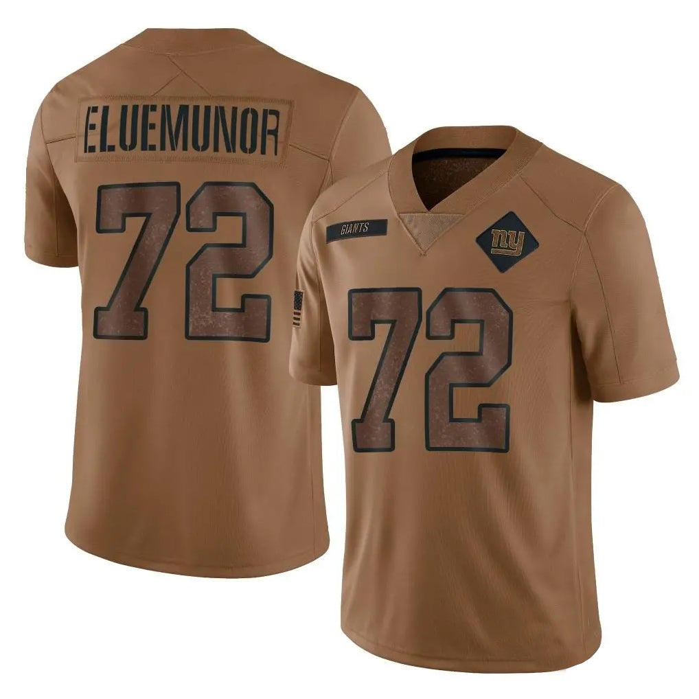 NY.Giants #72 Jermaine Eluemunor Player Brown Salute To Service Limited Edoa Stitched Jerseys