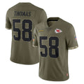 KC.Chiefs #58 Derrick Thomas Player Olive Salute To Service Limited Edoa Stitched Jerseys