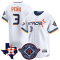 H.Astros #3 Jeremy Pe?a Player White City Connect Texas Patch Vapor Premier Limited Home Edoa Stitched Jerseys