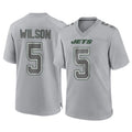 NY.Jets #5 Garrett Wilson Player Gray Limited Atmosphere Fashion Home Game Edoa Stitched Jerseys