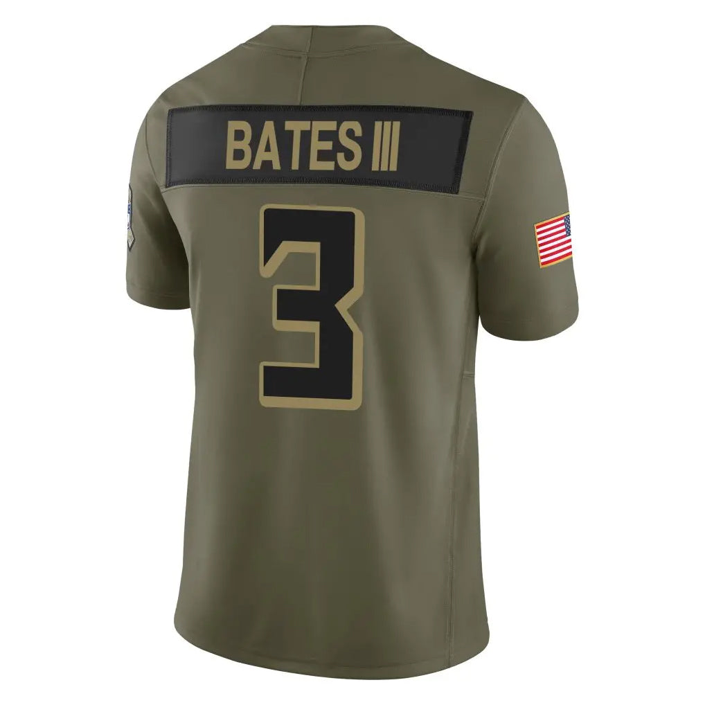 A.Falcons #3 Jessie Bates III Player Olive Salute To Service Limited Home Game Edoa Stitched Jerseys