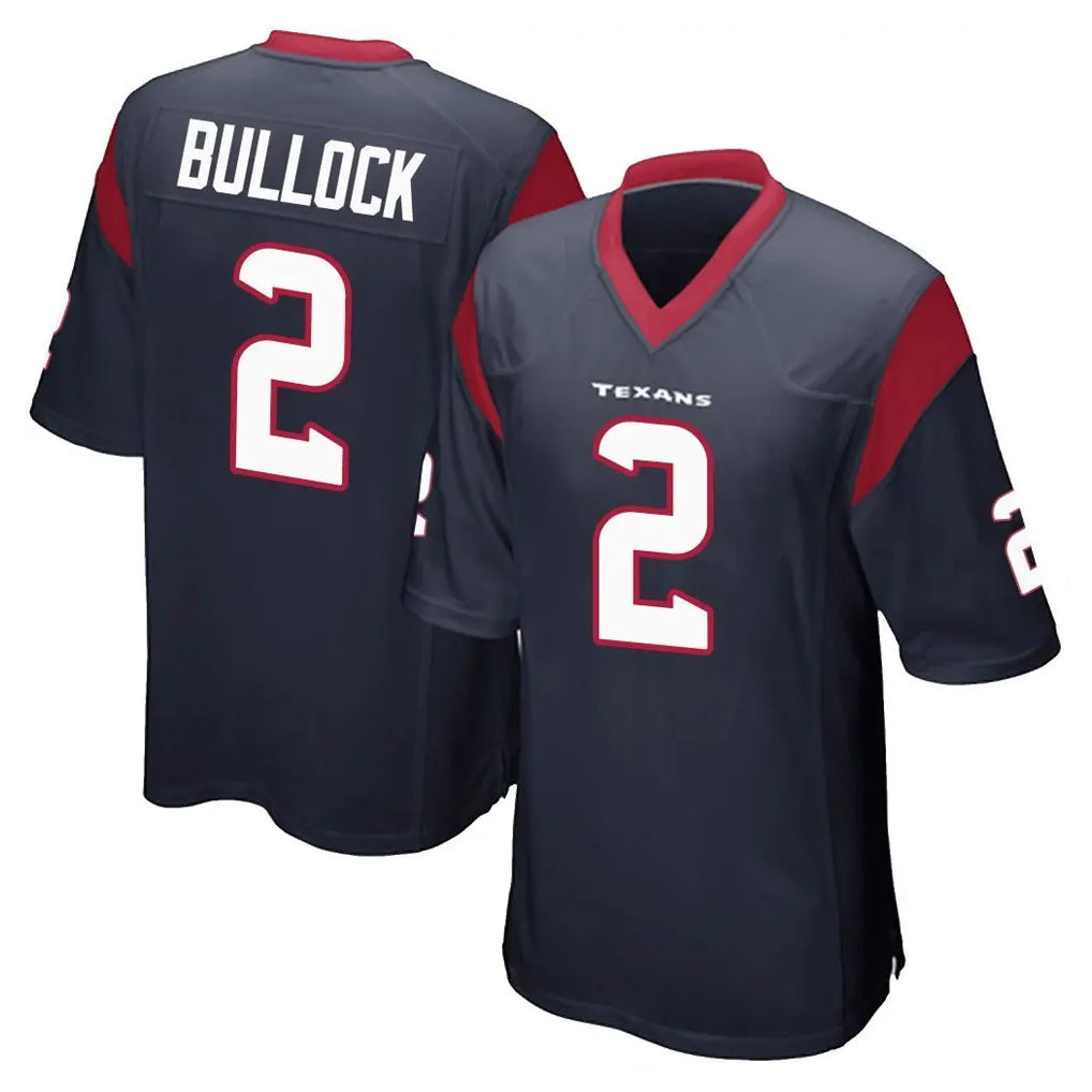 H.Texans #2 Calen Bullock Player Navy Home Game Edoa Stitched Jerseys