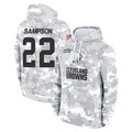 C.Browns #22 Dylan Sampson Player Arctic Camo Salute to Service Hoodies Limited Game Edoa Stitched Jerseys
