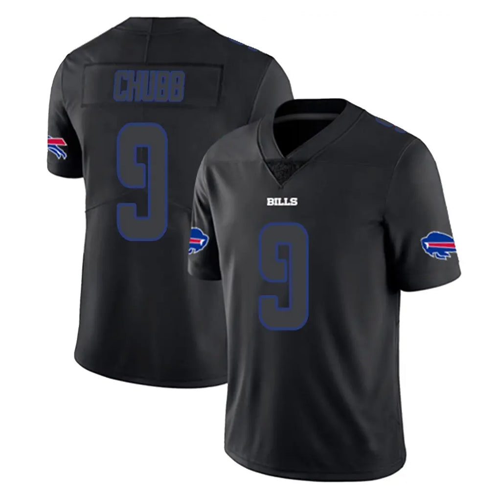B.Bills #9 Bradley Chubb Player Black Impact Limited Home Game Edoa Stitched Jerseys