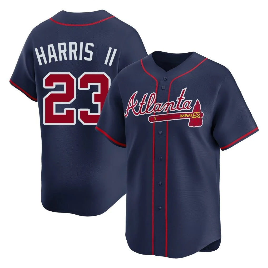 A.Braves #23 Michael Harris II Player Navy Limited Home Game Edoa Stitched Jerseys