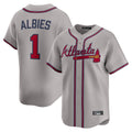 A.Braves #1 Ozzie Albies Player Gray Limited Home Game Edoa Stitched Jerseys