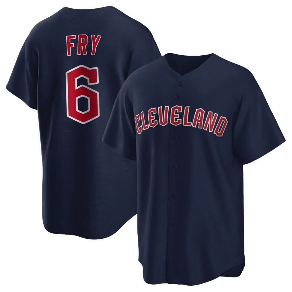 C.Guardians #6 David Fry Player Navy Game Home Edoa Stitched Jerseys