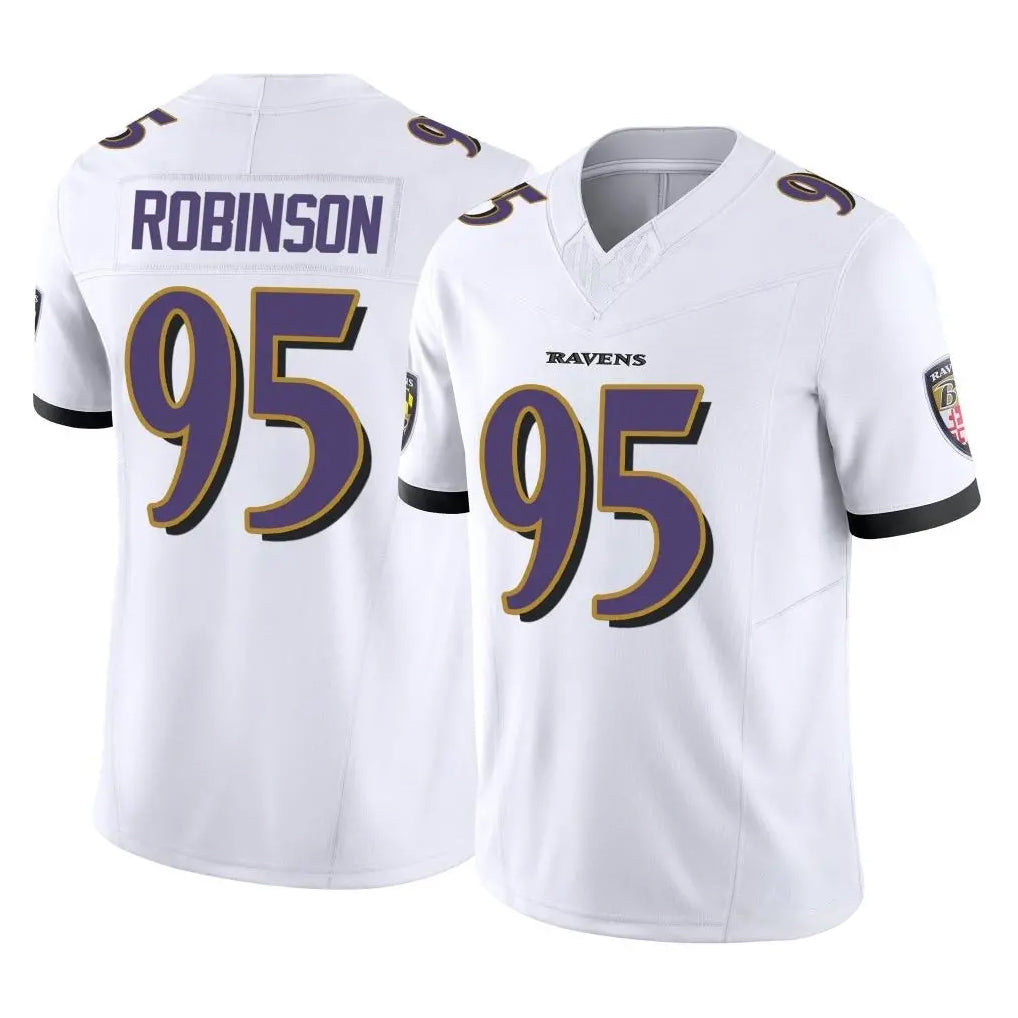 B.Ravens #95 Tavius Robinson Player White Vapor F.U.S.E. Limited Home Game Edoa Stitched Jerseys