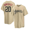 A.Diamondbacks #20 Luis Gonzalez Player Tan City Connect Home Game Edoa Stitched Jerseys
